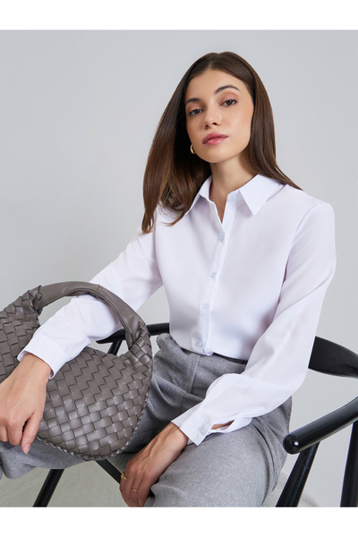 Styli Women White Long Sleeve Shirt