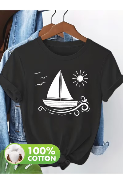 EYMORA Besplatna majica kratkih rukava sa grafičkim printom Voyage