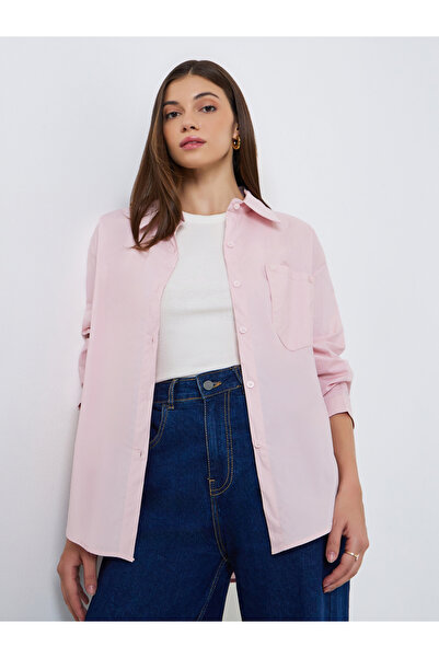 Styli Women Pink Oversized Shirt