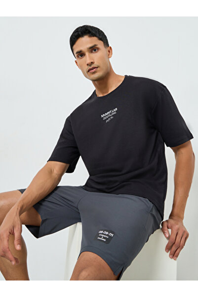 Styli Men Oversized Minimal Front Print T-Shirt