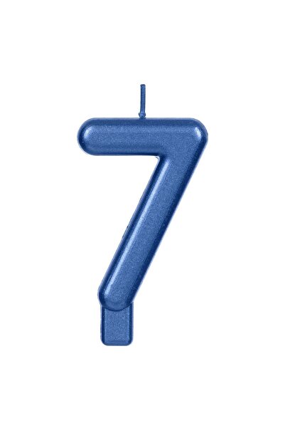 OEM Μεταλλικό Μπλε Κερί Γενεθλίων Νο. 7