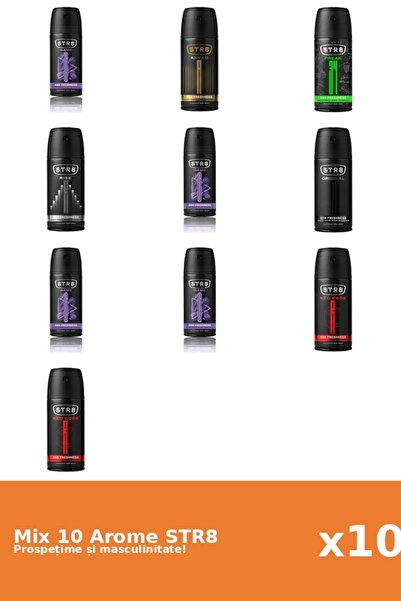 str8 Set 10 Mix STR8: 1x Înainte, 1x FR34K, 4x Joc, 1x Original, 2x Cod Roșu,...