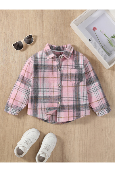 Take Two By Styli Girls Checked Pocket Detail Buttoned Jacket
