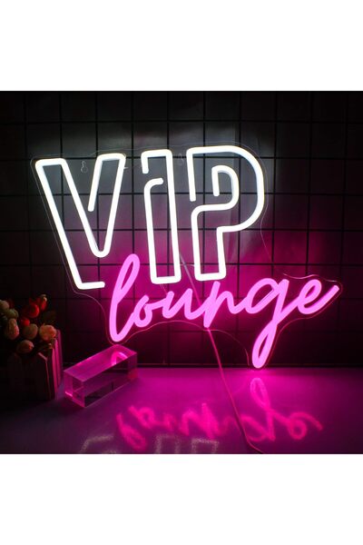 Slasa لوحة نيون وردية وبيضاء لردهة كبار الشخصيات، مصباح جداري 32 × 42 سم