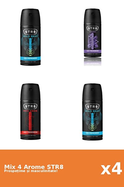 str8 Set 4 Mix STR8: 1x Game, 1x Red Code, 2x Wild Beat