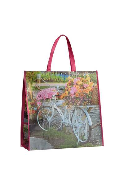 OEM Sacosa PP Reutilizabila Fucsia Bicicleta cu Capsa 50x18x49cm