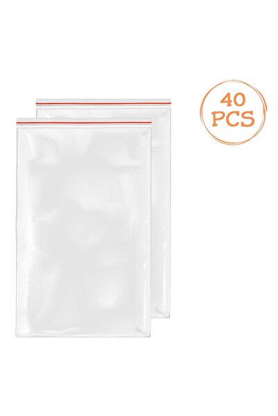 OEM Plastic Storage Bags with Ziplock Zipper 13.8x21cm - 40pcs