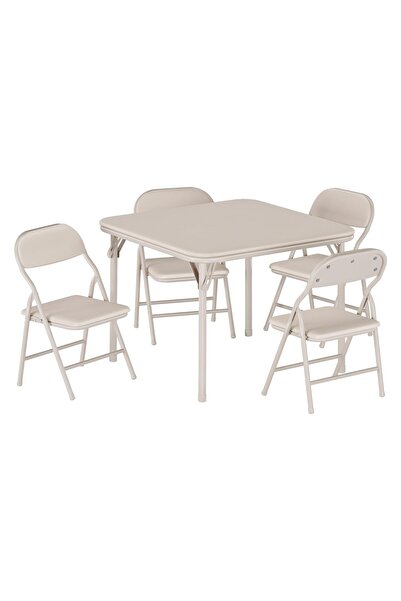 Garvee 5-Piece Folding Kids Table and Chairs Set - Toddler Activity Table for...