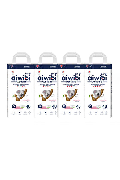 Aiwibi حفاضات أطفال فائقة الرقة وعالية الجودة، مقاس 5، 192 قطعة - عبوة من 4 قطع