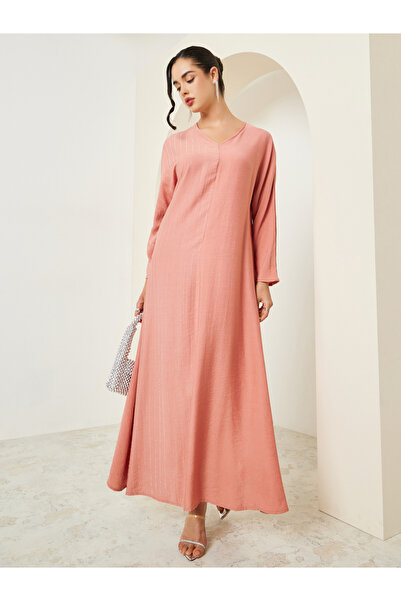 Styli Women Peach Embellished A-Line Jalabiya