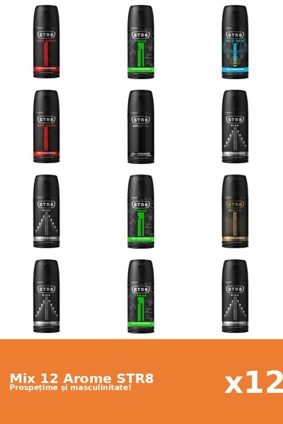 str8 Set 12 Mix STR8: 1x Ahead, 3x FR34K, 1x Original, 2x Red Code, 4x Rise, ...