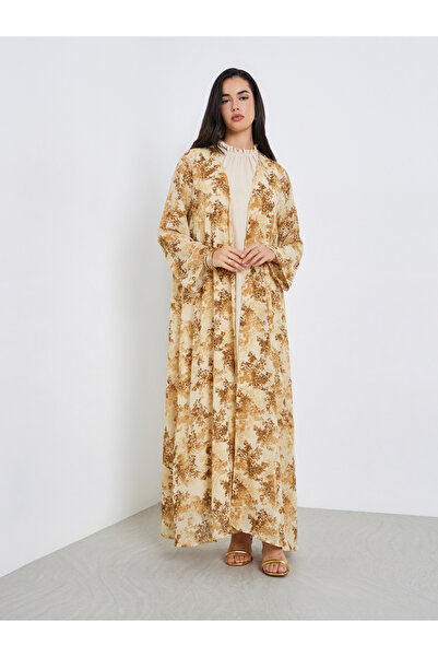 Styli Women Chiffon Printed Abaya and Dress Modest Set