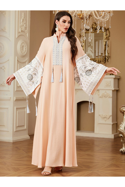 Take Two By Styli Women Embroidery Detail Tassel Drop Jalabiya