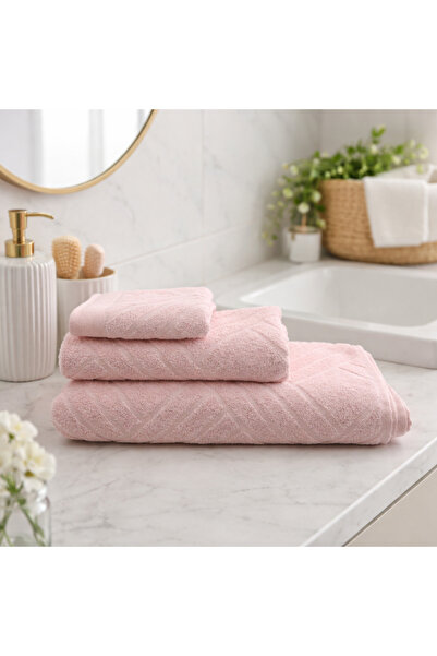 Karma Home 3-Piece Wicker Pattern 100% Cotton Bath Towel Set