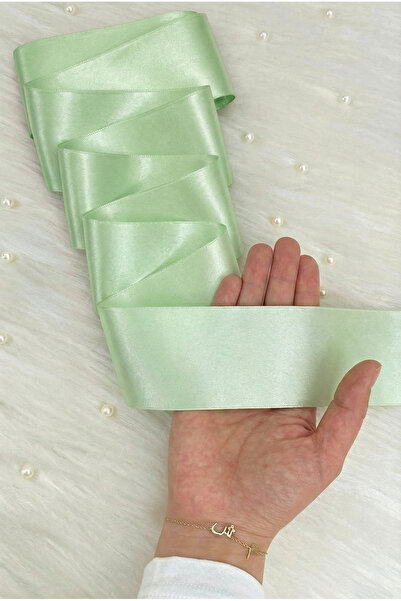 ZEYMERADE 6 cm Mint Green Double Sided Satin Ribbon 10 Meters, Bundle Dowry E...