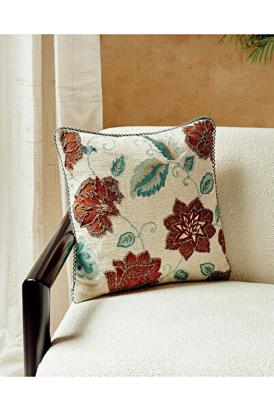 REDTAG وسادة مطرزة بنقوش زهرية بيج