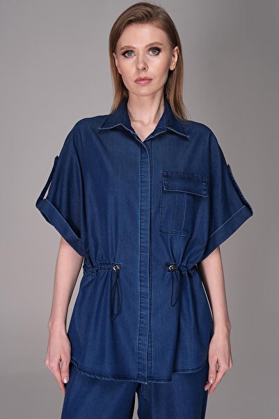 Journey Kısa Kollu Kot Gömlek -Bluz