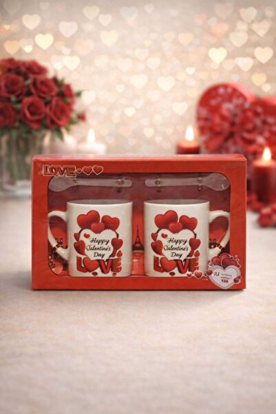Seila Sevgiliye Hediye 14 Şubat Love You Ayıcık Desenli Çift Kupa Seti – Özel...