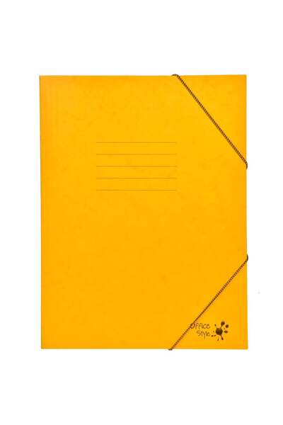 OEM Yellow Paper Press Folder with Elastic 25.5x34.5cm