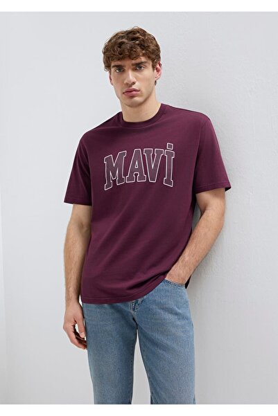 Mavi Ανδρικό μπλουζάκι με λογότυπο με τύπωμα Claret Red