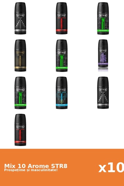 str8 Set 10 Mix STR8: 1x Înainte, 3x FR34K, 1x Joc, 2x Cod Roșu, 2x Ascensiun...
