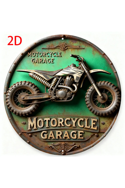 HELLOYOUNG 20X20CM TYA67407-07 2D Vintage Round Aluminum Sign - Retro Metal T...