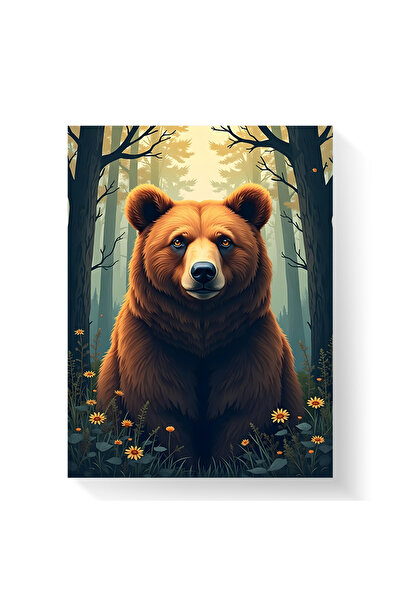 Printees Tablou - Ilustrație urs - Canvas pe șasiu