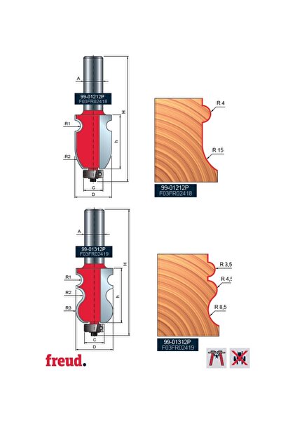 Freud 99- Μύλος ακμής, για διακοσμητικά, επιμεταλλωμένος με CMS Z=2, με άκρο,...