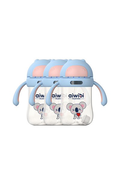 Aiwibi baby water bottle 300ML Blue-pack of 3