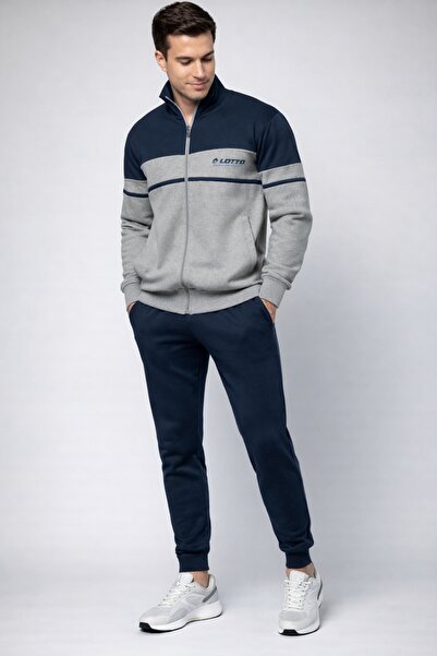 Lotto Men's tracksuit LA2040C, set of zippered sweatshirt and pants, regular fit