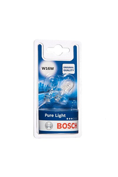 Bosch W16W (955) Pure Light Araba Ampulü - 12 V 16 W W2,1x9,5d - 2 Ampul