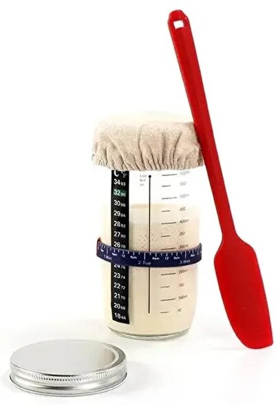 Arabest Sourdough Starter Kit Glass Jar Rattan Proofing Basket Bread Baking T...