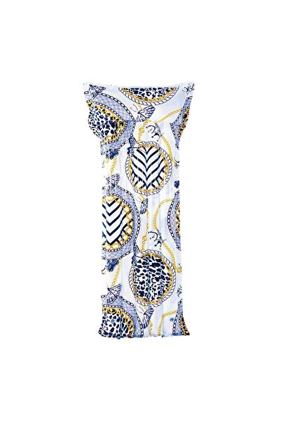 OEM Надуваем матрак с шарка пеперуда, бяло-син, пухкав, 1,71 х 0,66 м