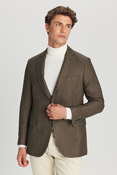 ALTINYILDIZ CLASSICS Чоловічий блейзер Haki Slim Fit з вузьким кроєм, моноком...