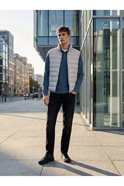 Ltb Sleeveless Inflatable Gray Vest with Front Zipper