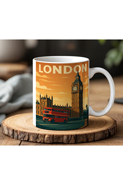 BB TRADE London Designed White Ceramic Printed Mug 330ml