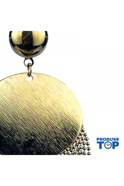 Produse.Top Elegant Long Golden Earrings with Metallic Fringes CW36