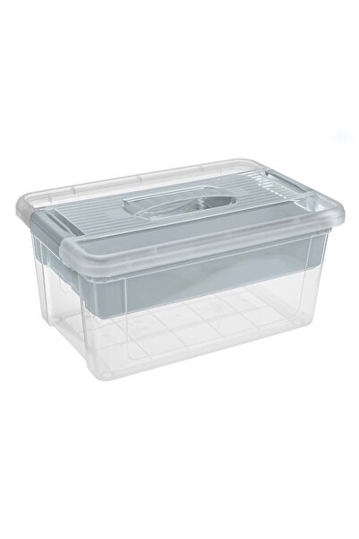 OEM Transparent Organizer Box with Gray Shelf with Compartments 35.1x23.1x16....