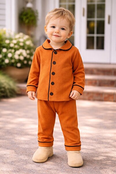Chicsy Baby Bebek Düğmeli Pijama Takımı Yumuşak Kumaş Uzun Kollu Rahat Kesim ...