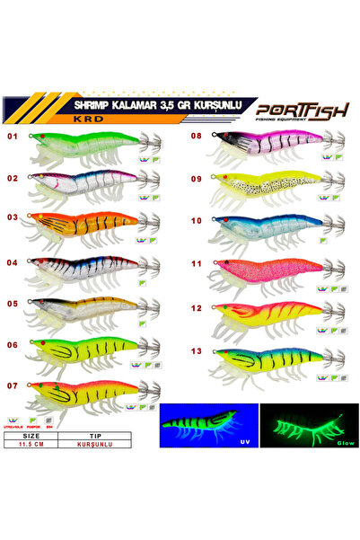Genel Markalar Portfish Shrimp Kalamar Zokası 3,5 gr Kurşunlu 11,5 cm