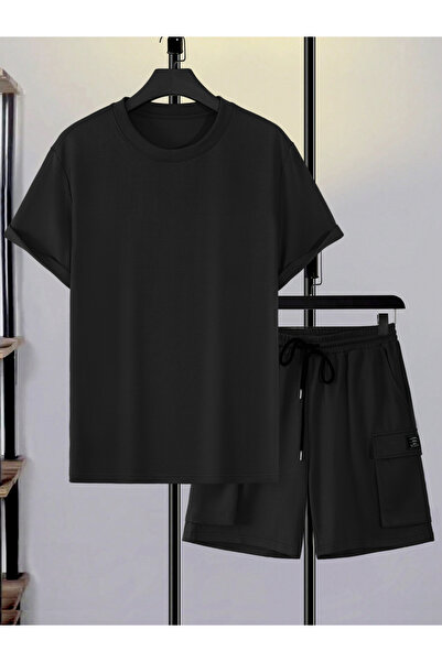 Take Two By Styli Men Short Sleeve T-Shirt and Pocket Detail Shorts Co-Ords