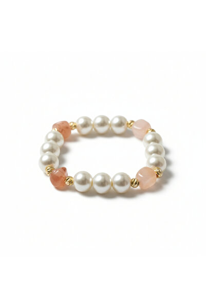PORSE Women's Sunstone Pearl Handmade Natural Stone Bracelet