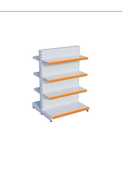 RafBurada Çift Taraflı (Ekonomik) Orta Reyon, Market Rafı Beyaz-40x90 cm-140 cm