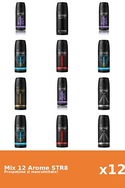 str8 Set 12 Mix STR8: 1x Înainte, 3x Joc, 1x Original, 2x Cod Roșu, 2x Ascens...