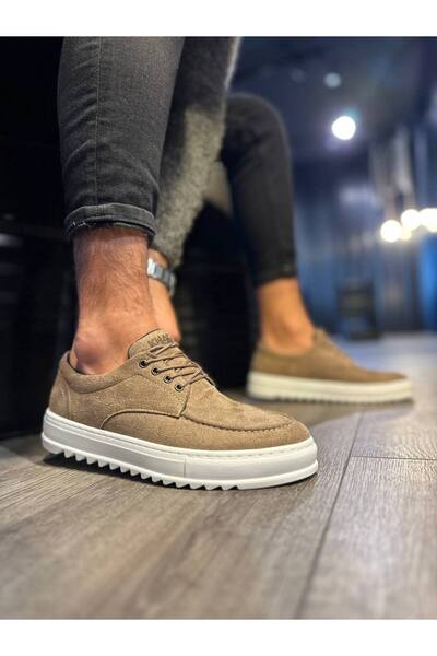 Mhoda Shoes Mhd-098 Men's Daily Lace-Up Suede Classic Shoes Sbt-Camel