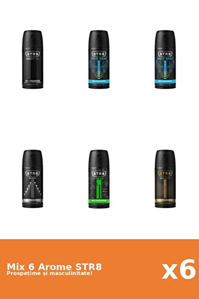 str8 Setul 6 Mix STR8: 1x Ahead, 1x FR34K, 1x Original, 1x Rise, 2x Wild Beat