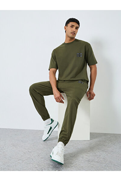 Styli Men Olive Oversized T-Shirt and Joggers Co-Ords