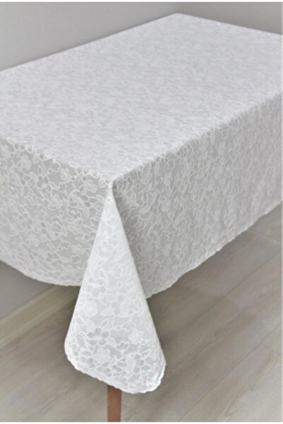 Cardea Home Collection Ready-Made Lace-Looking Wipeable Pvc Oilcloth Tablecloth