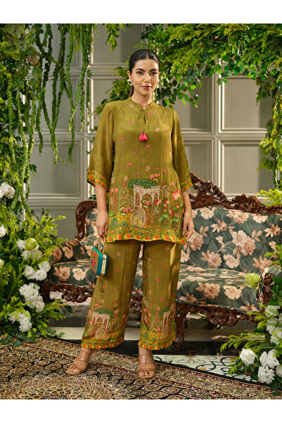 DW By Styli Women Mirror Handwork Tunic and Pants Co-Ords