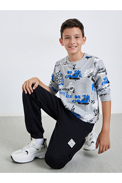 Styli Teen Boys Printed Sweatshirt and Joggers Set